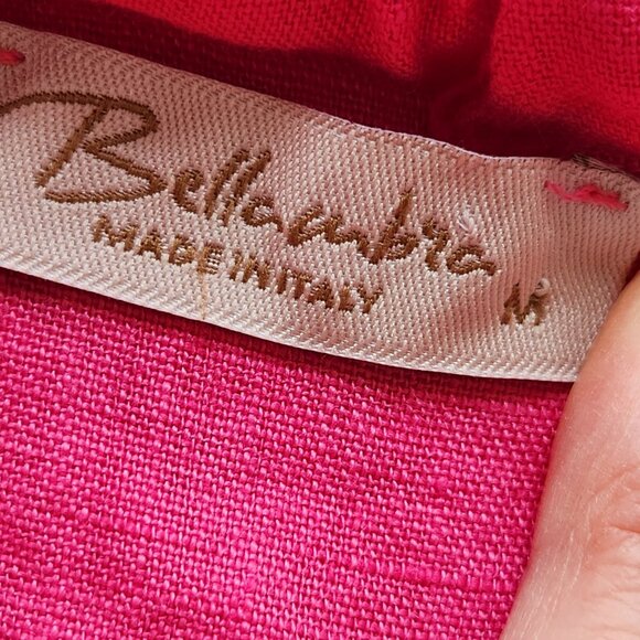 Bellambra Bright Pink Sleeveless Tiered Linen Dress Bow Coquette Elle Woods Cute - Picture 6 of 11